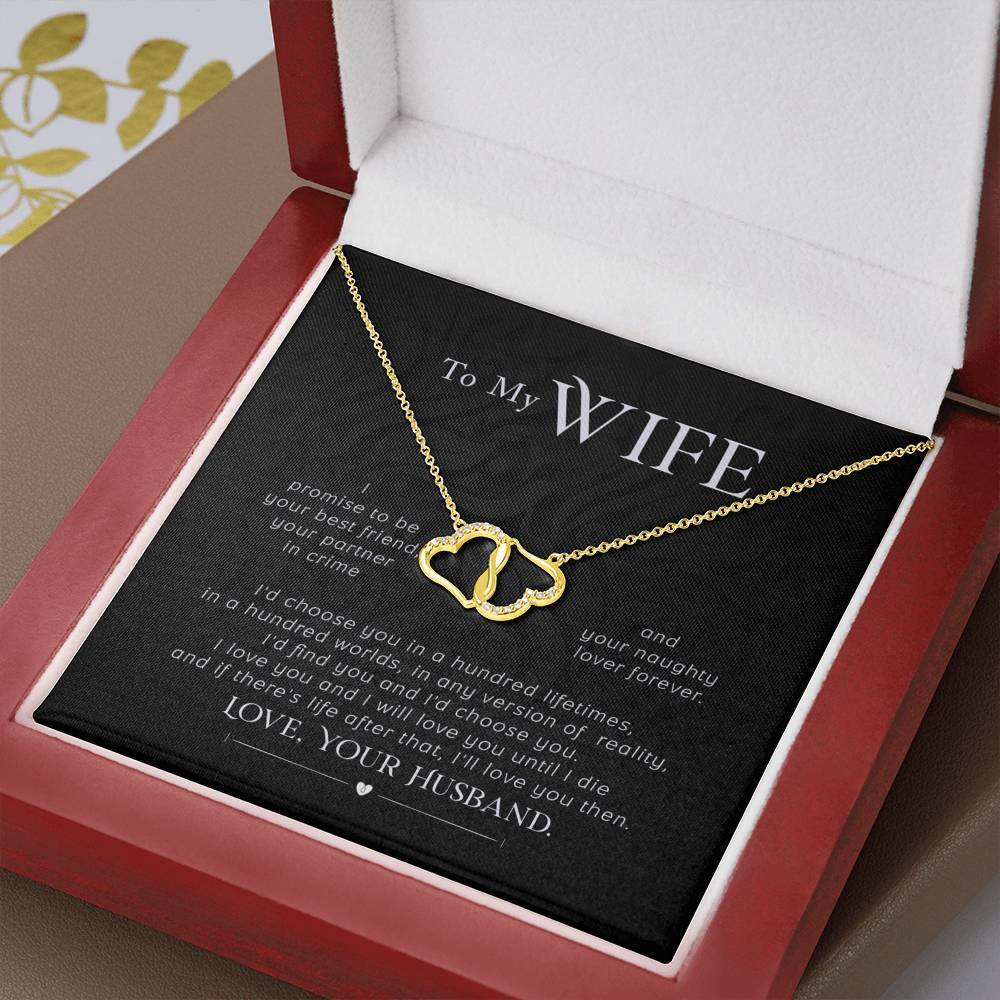 To My Wife Forever and Always Interlocking Hearts Necklace-BUNNYKACHU