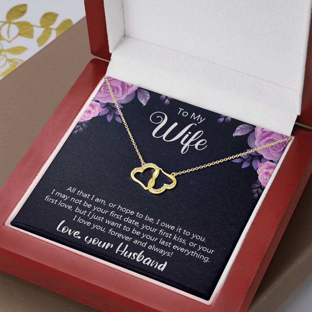 To My Wife Forever and Always Interlocking Hearts Necklace-BUNNYKACHU