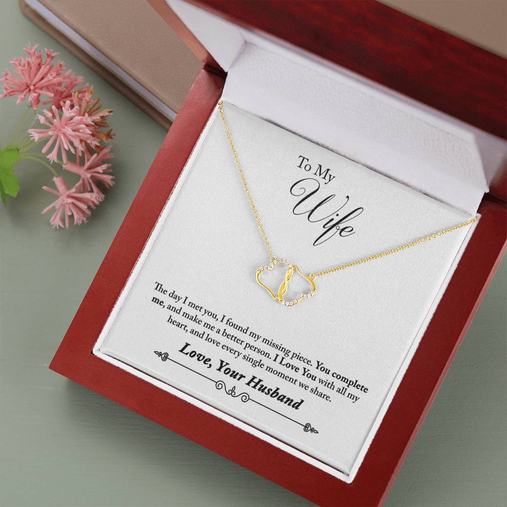 To My Wife Forever and Always Interlocking Hearts Necklace-BUNNYKACHU