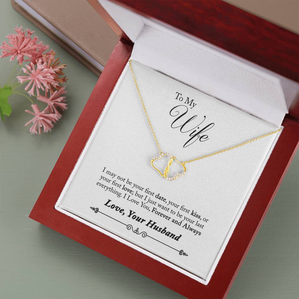 To My Wife Forever and Always Interlocking Hearts Necklace-BUNNYKACHU