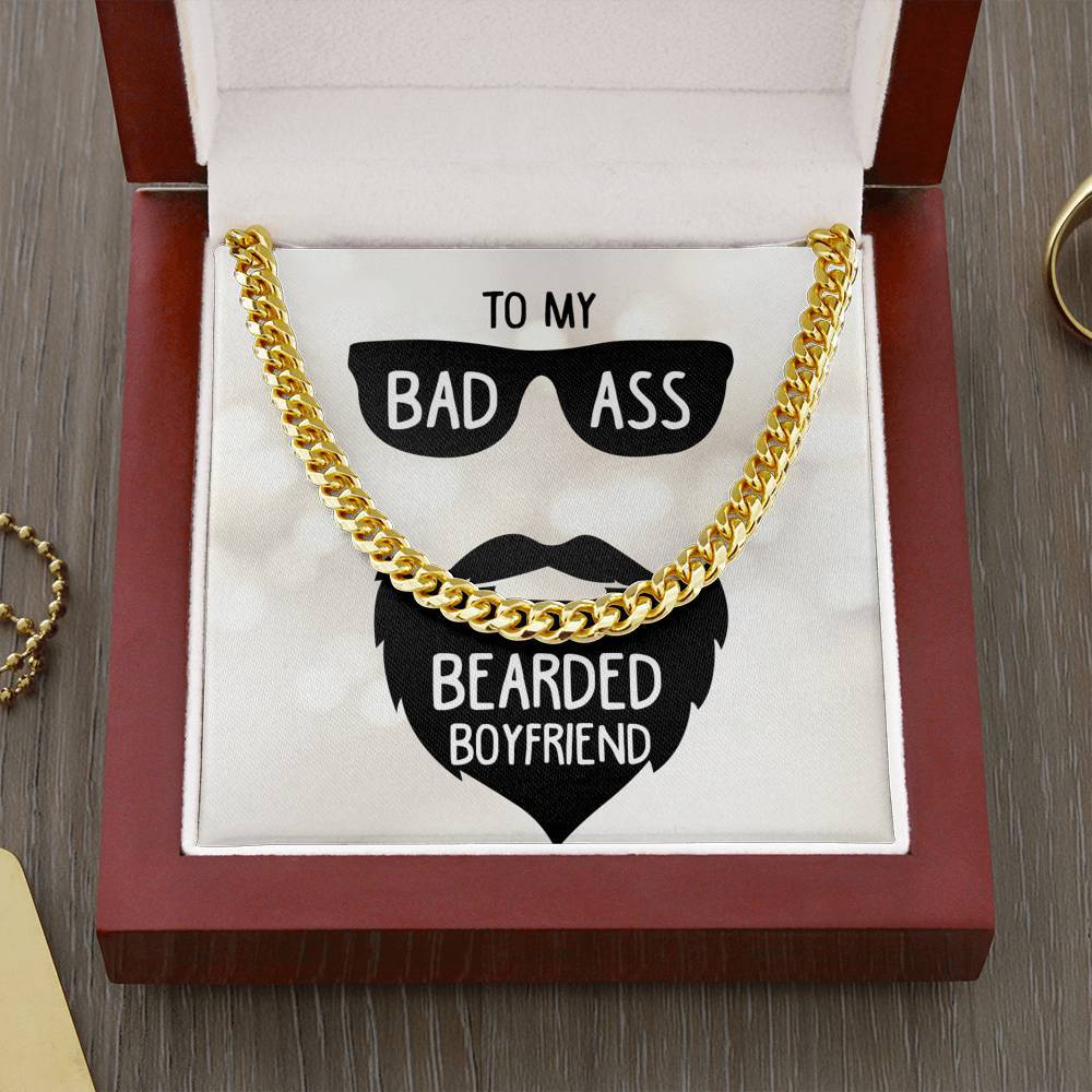 To My Badass Boyfriend Cuban Link Chain Necklace-BUNNYKACHU