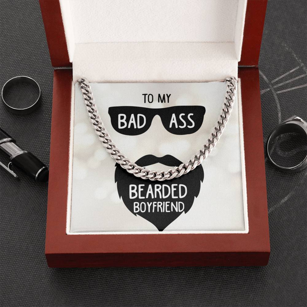 To My Badass Boyfriend Cuban Link Chain Necklace-BUNNYKACHU