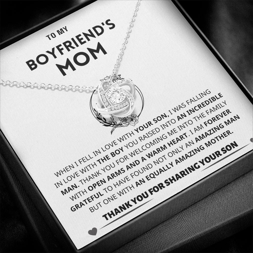 Boyfriend's Mom Gift-Forever Grateful- Love Knot Necklace-BUNNYKACHU