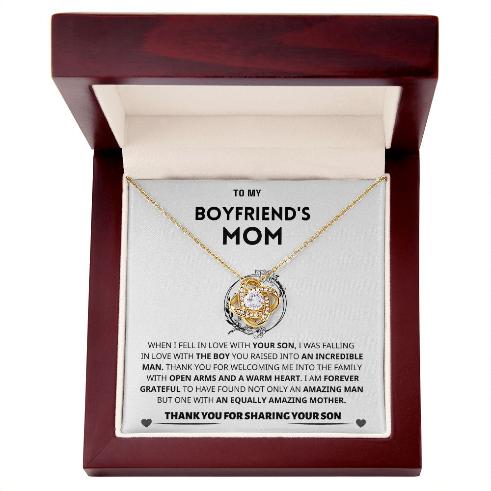 Boyfriend's Mom Gift-Forever Grateful- Love Knot Necklace-BUNNYKACHU