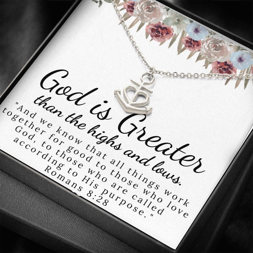God is Greater than the Highs and Lows - Anchor Necklace-BUNNYKACHU