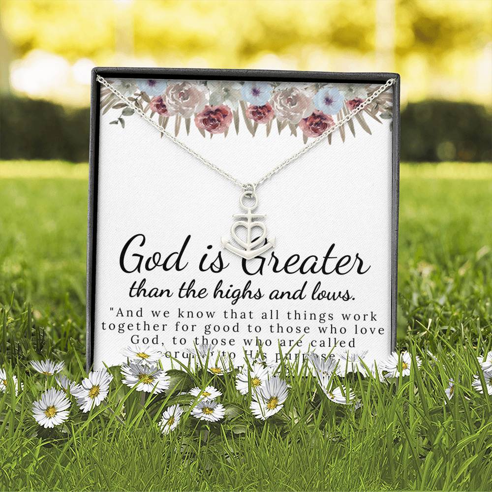 God is Greater than the Highs and Lows - Anchor Necklace-BUNNYKACHU