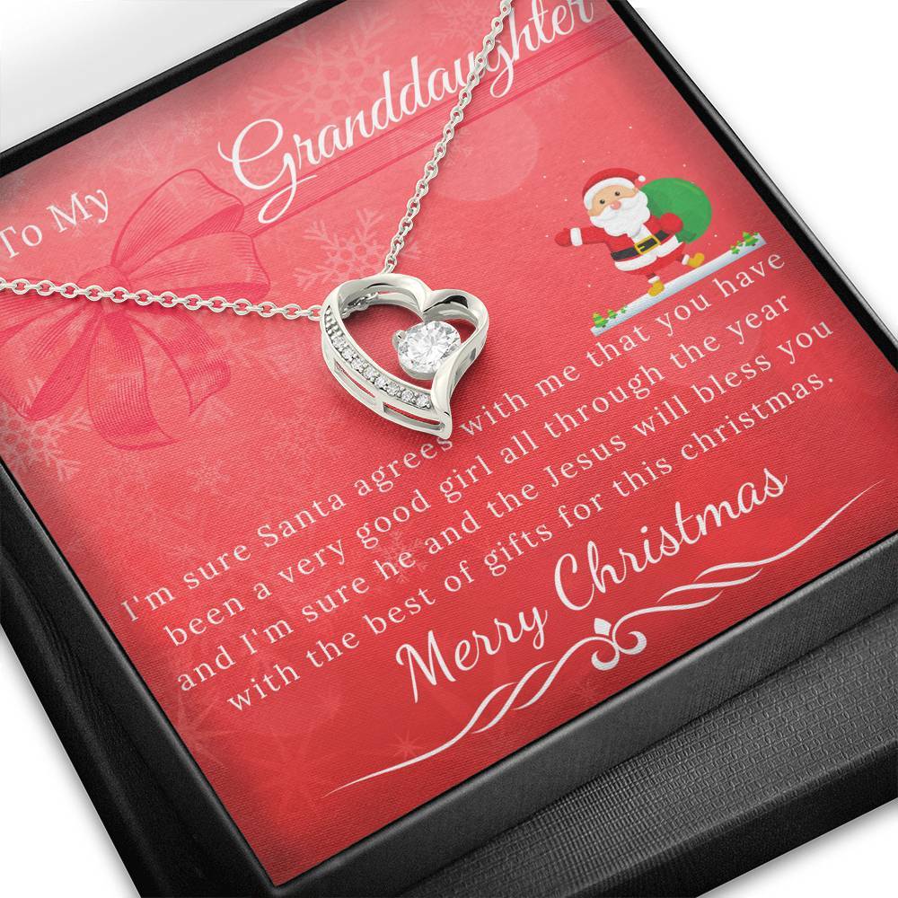 To My Beautiful Granddaughter Forever Love Necklace Christmas Gift Set-BUNNYKACHU