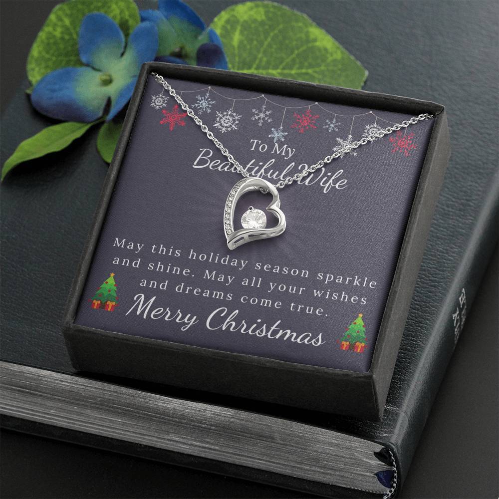 To My Beautiful Wife - Christmas Gift - Sparkle and Shine Forever Love Necklace-BUNNYKACHU