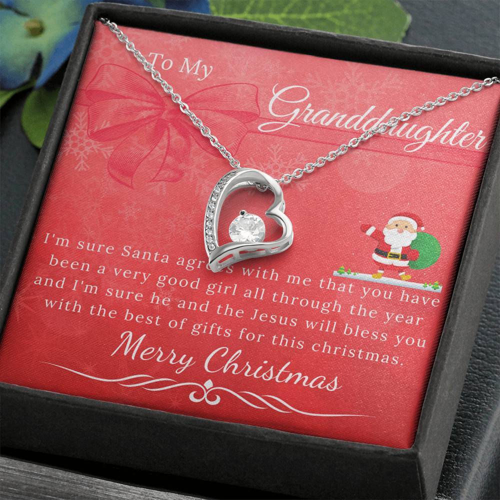 To My Beautiful Granddaughter Forever Love Necklace Christmas Gift Set-BUNNYKACHU