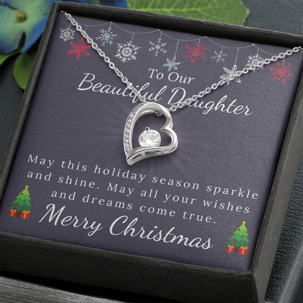 To Our Beautiful Daughter - Christmas Gift - Sparkle and Shine Forever Love Necklace-BUNNYKACHU