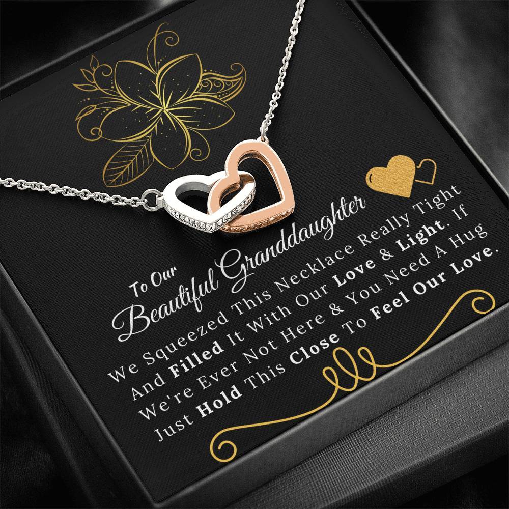 To Our Beautiful Granddaughter - Love and Light - Interlocking Hearts Necklace-BUNNYKACHU