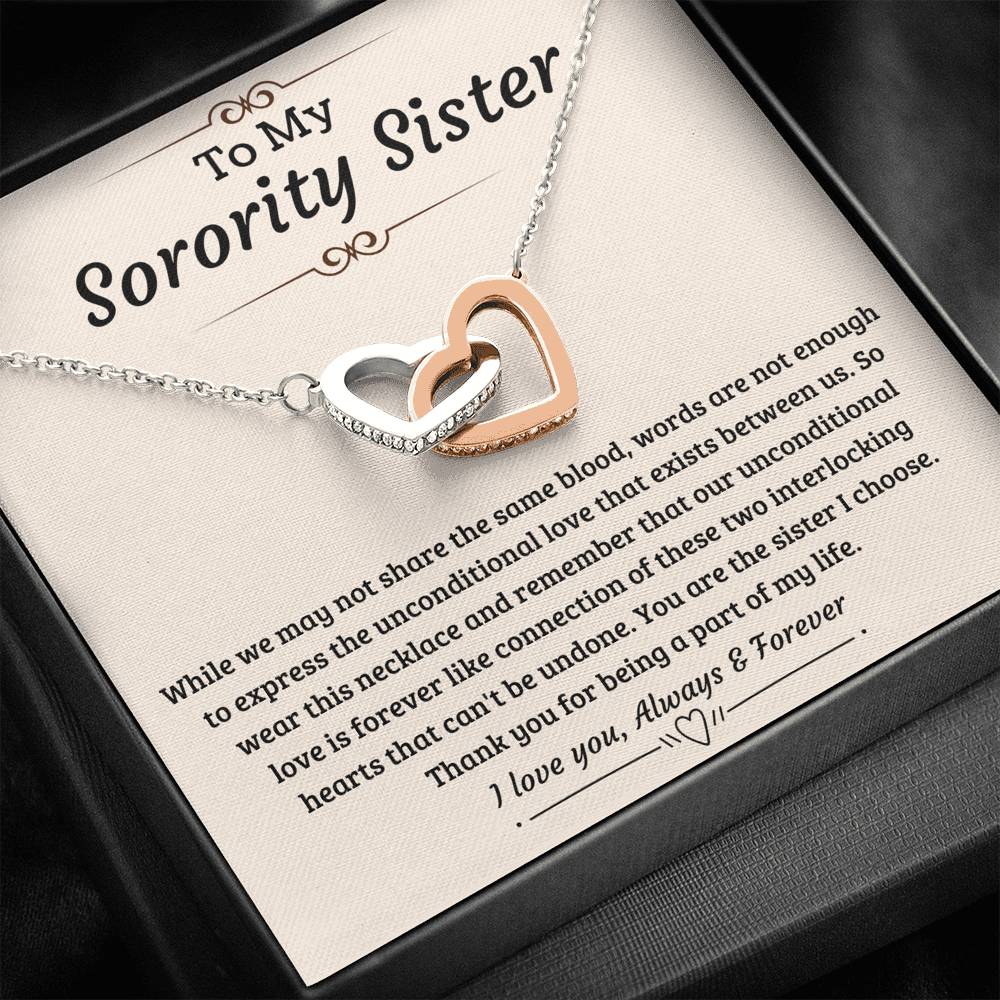 Interlocking Hearts Necklace; Sorority Sister Gift-BUNNYKACHU