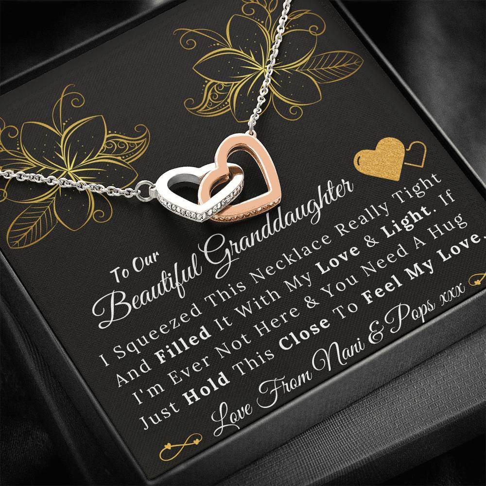 To Our Beautiful Granddaughter - Love and Light - Interlocking Hearts Necklace-BUNNYKACHU