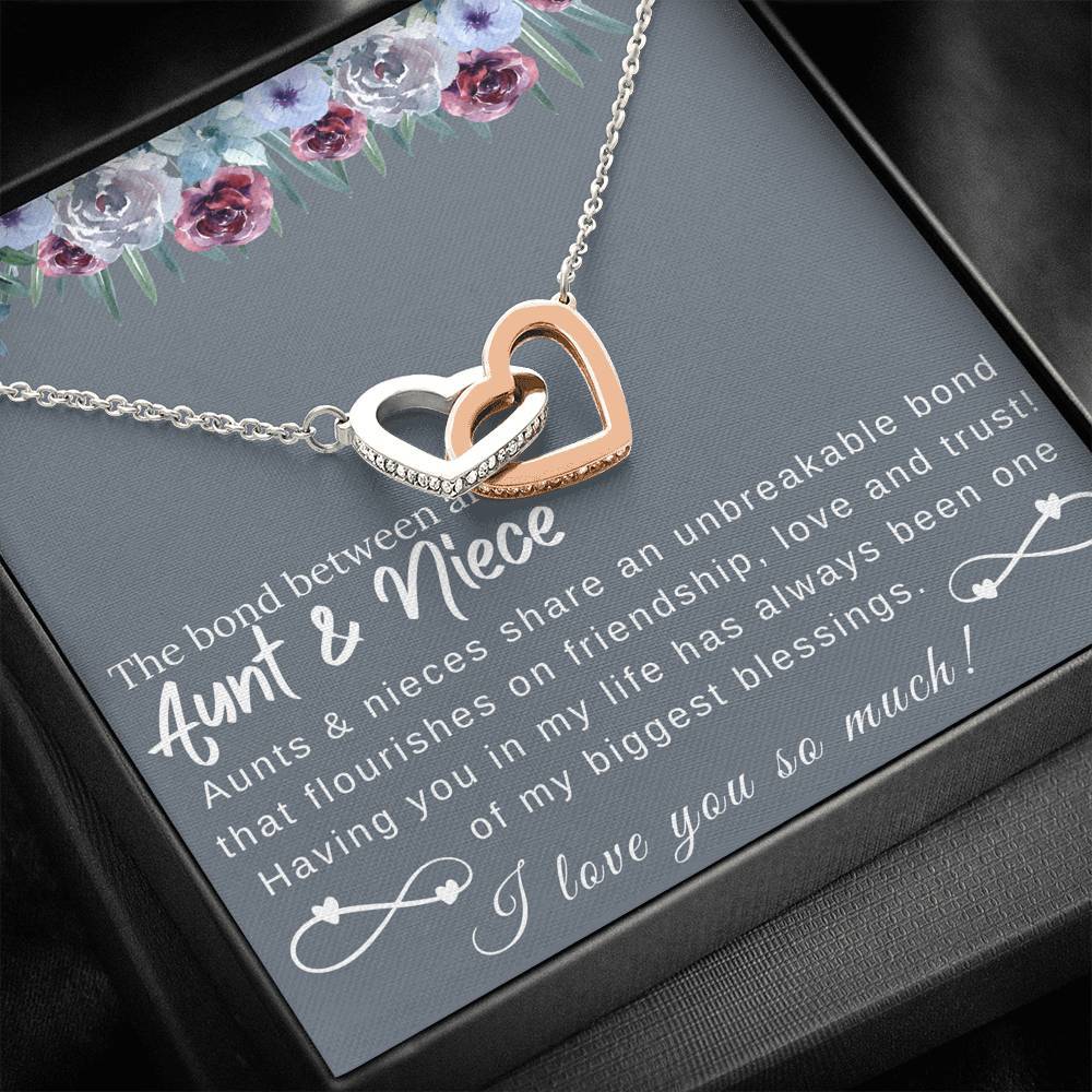 Aunt & Niece - Unbreakable bond friendship love and trust - Interlock Heart Necklace-BUNNYKACHU