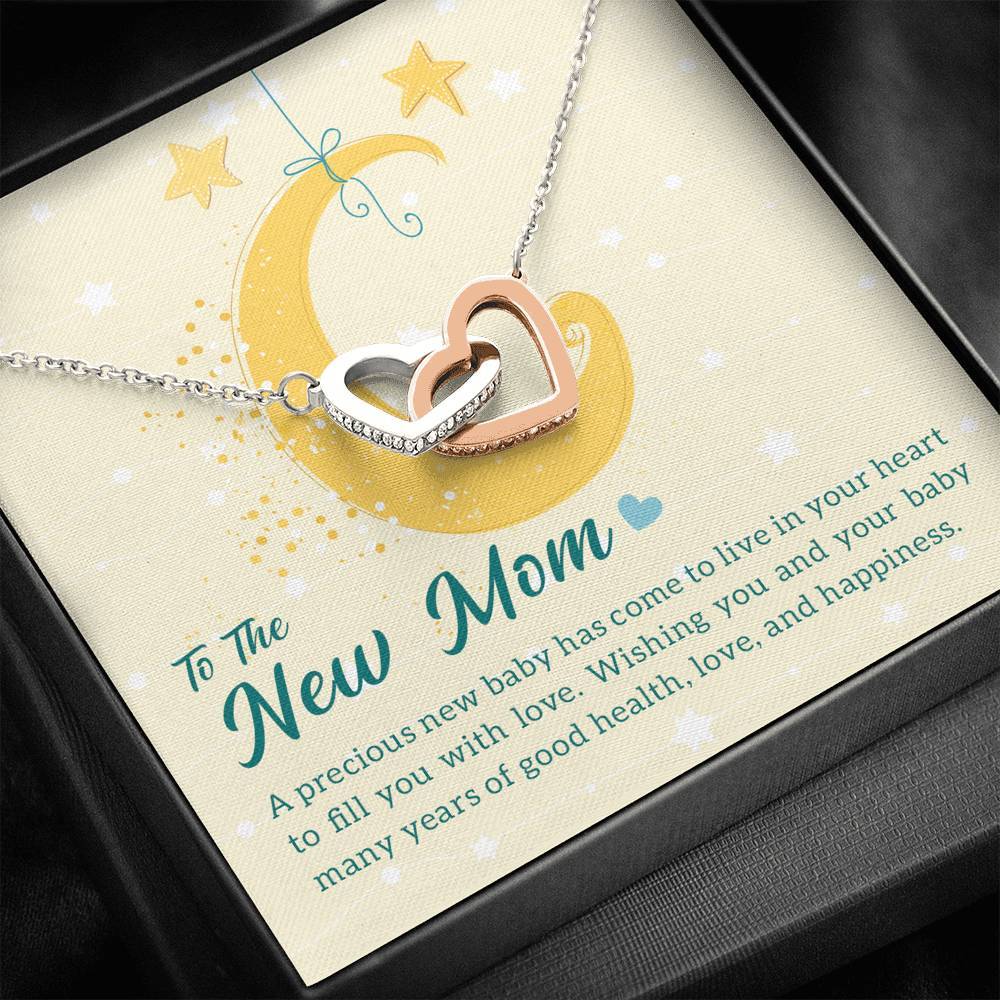 To The New Mom - Wishing Good Health, Love and Happiness - Interlocking Hearts Necklace-BUNNYKACHU