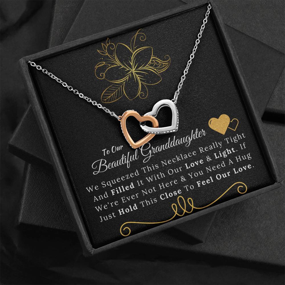 To Our Beautiful Granddaughter - Love and Light - Interlocking Hearts Necklace-BUNNYKACHU