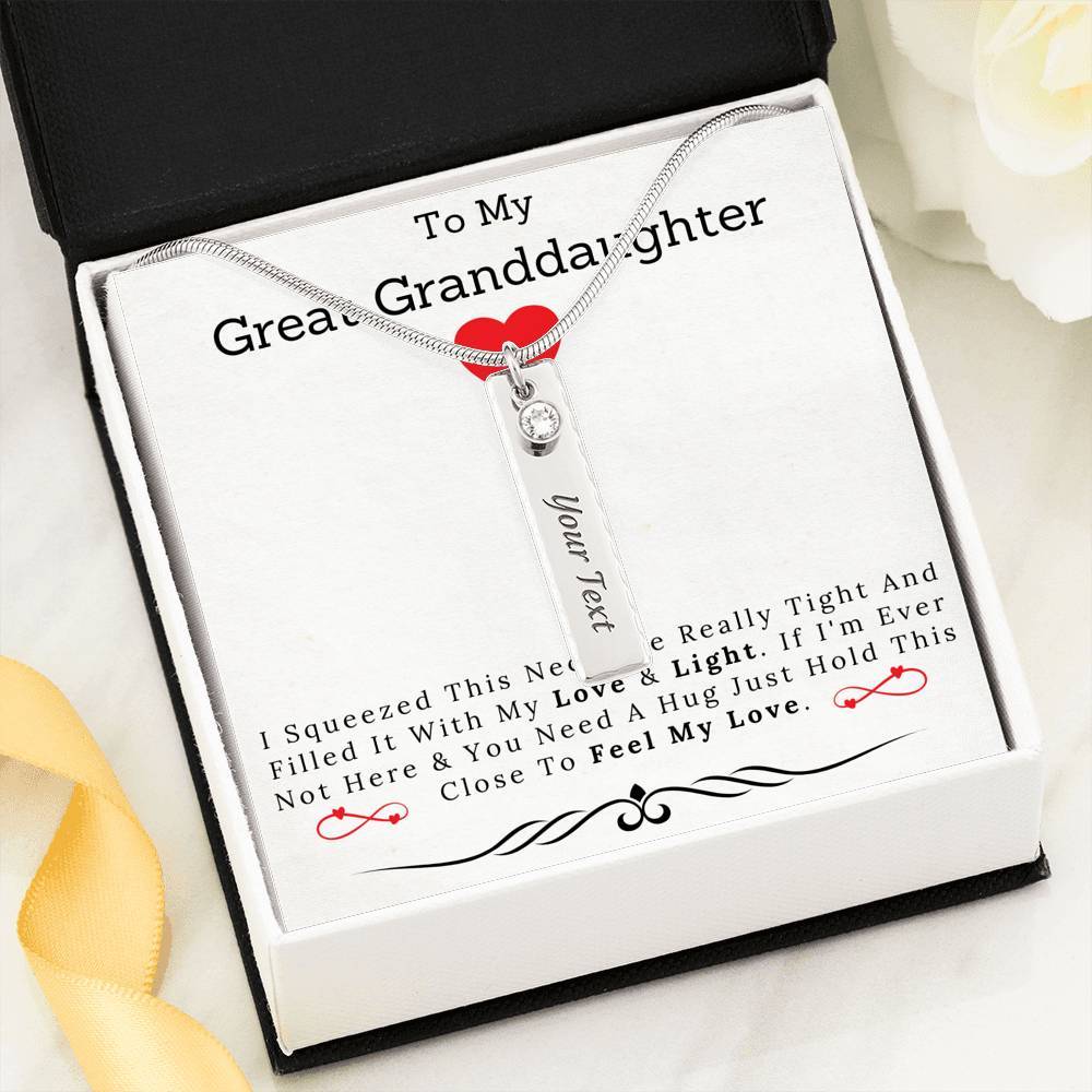 To My Great Granddaughter Birthstone Name Necklace-BUNNYKACHU