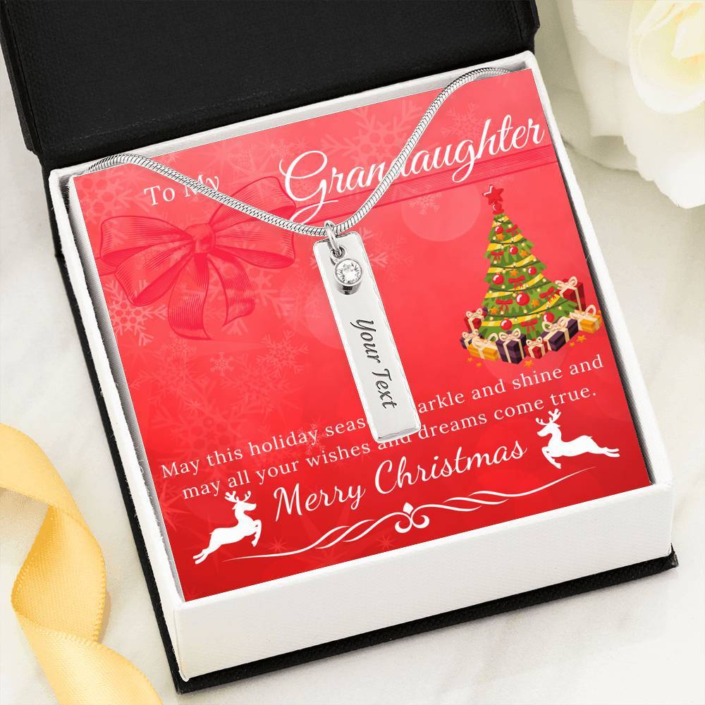 To My Granddaughter - Birthstone Name Necklace - Christmas Gift Set-BUNNYKACHU