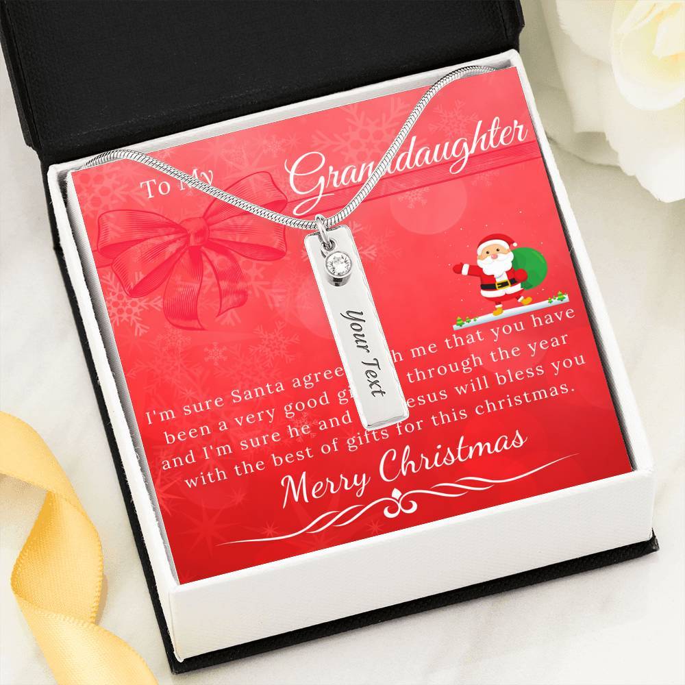 To My Granddaughter Birthstone Name Necklace Christmas Gift Set-BUNNYKACHU