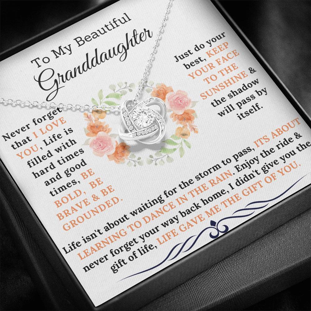 To My Beautiful Granddaughter - Be Bold Be Brave Necklace Gift Set-BUNNYKACHU