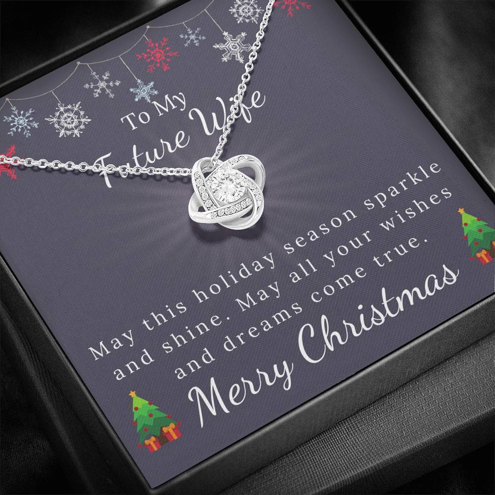 To My Future Wife  - Christmas Gift - Sparkle and Shine Love Knot Necklace-BUNNYKACHU