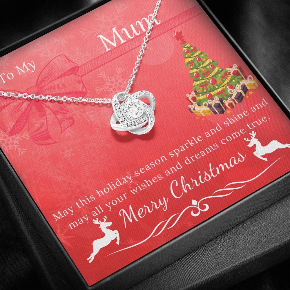 To My Mum Sparkle and Shine Love Knot Christmas Necklace Gift Set-BUNNYKACHU