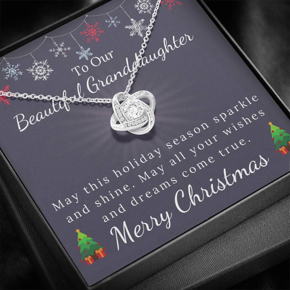 To My Beautiful Granddaughter - Christmas Gift - Sparkle and Shine Love Knot Necklace-BUNNYKACHU