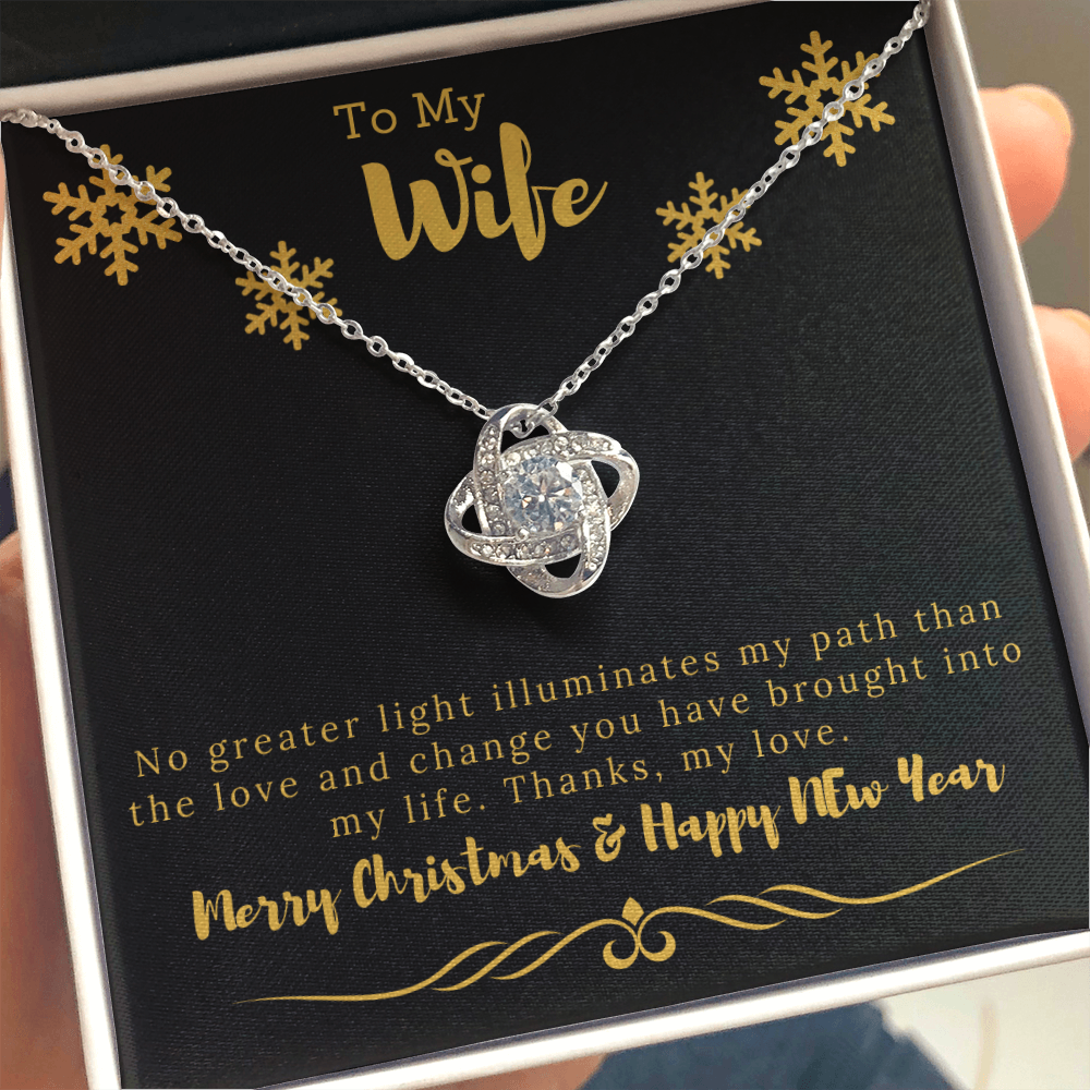 To My Wife - Merry Christmas and Happy New Year - Love and Change Necklace Gift Set-BUNNYKACHU