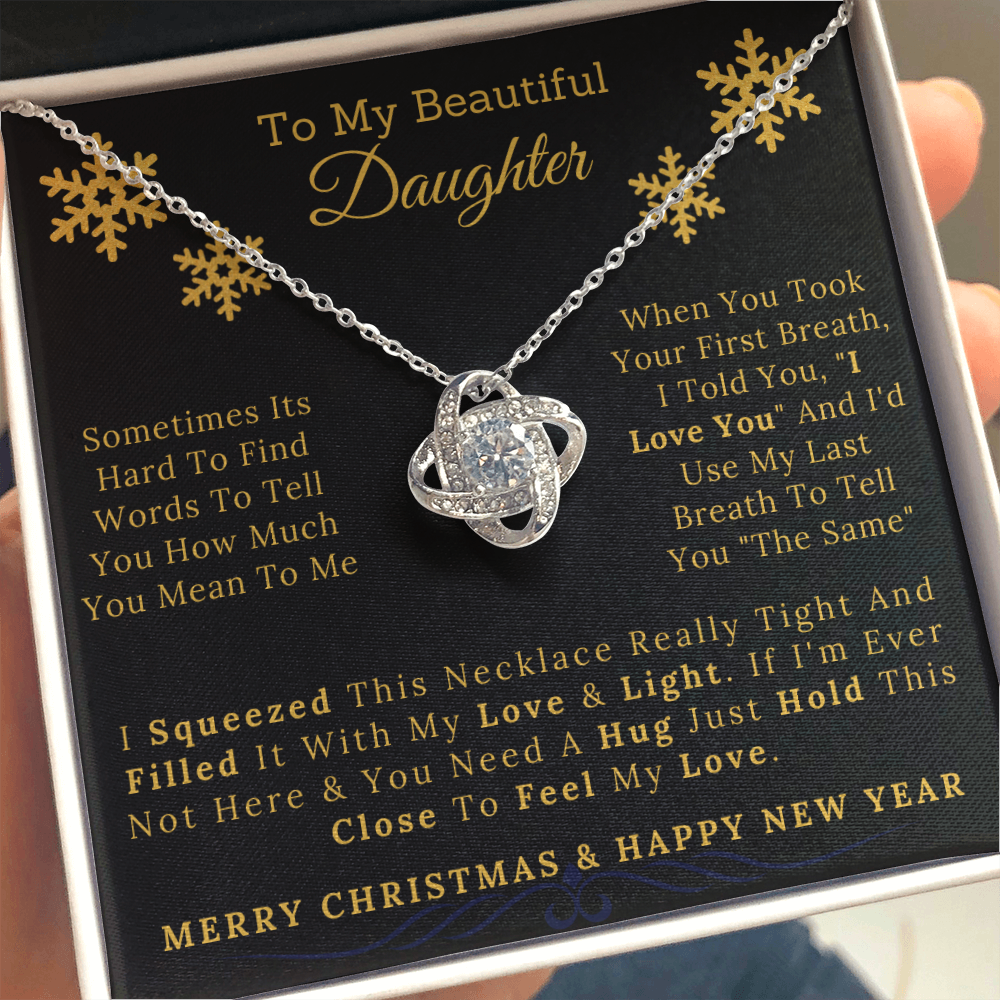 To My Beautiful Daughter - Love and Light - Christmas and New Year Necklace Gift Set-BUNNYKACHU