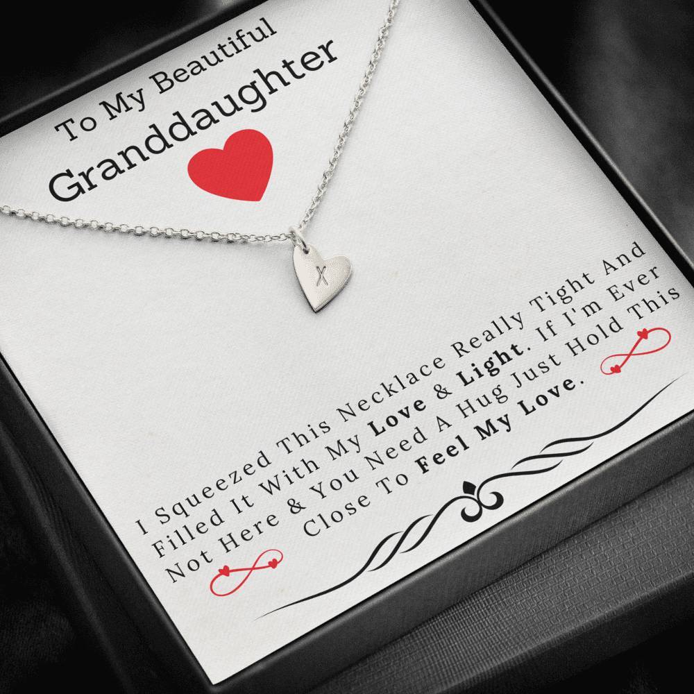To My Beautiful Granddaughter Heart Charms Love and Light Necklace-BUNNYKACHU