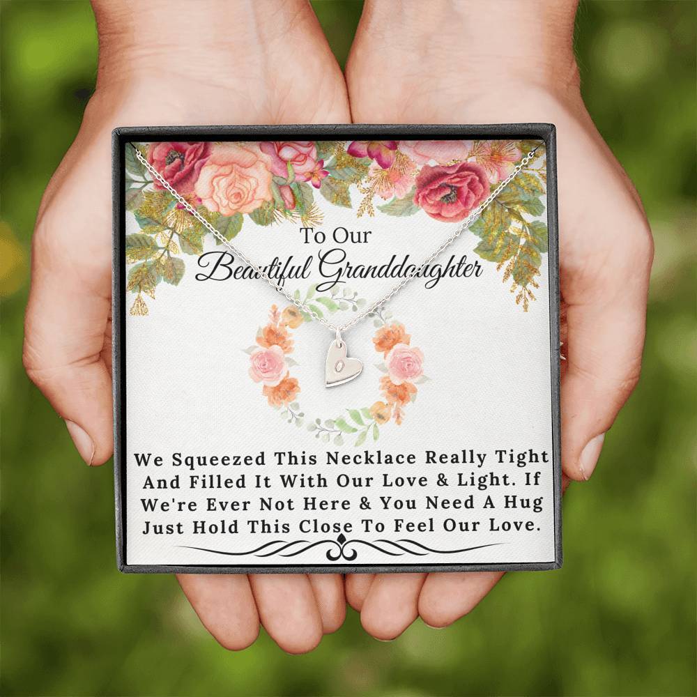 To Our Beautiful Granddaughter Sweet Heart Charms Love and Light Necklace Gift Set-BUNNYKACHU