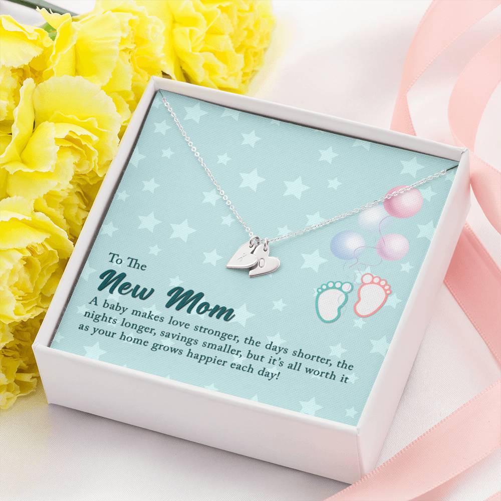 To The New Mom - Baby makes love stronger home grows happier - Sweetest Hearts Necklace-BUNNYKACHU
