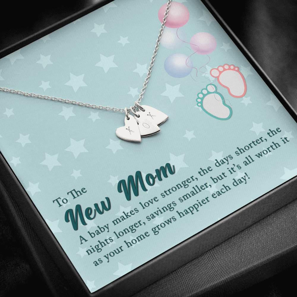 To The New Mom - Baby makes love stronger home grows happier - Sweetest Hearts Necklace-BUNNYKACHU