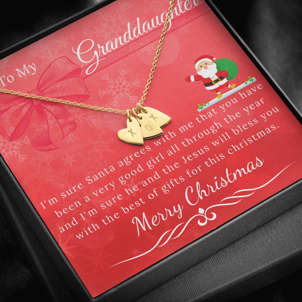 To My Beautiful Granddaughter Sweetheart Charms Christmas Necklace Gift Set-BUNNYKACHU