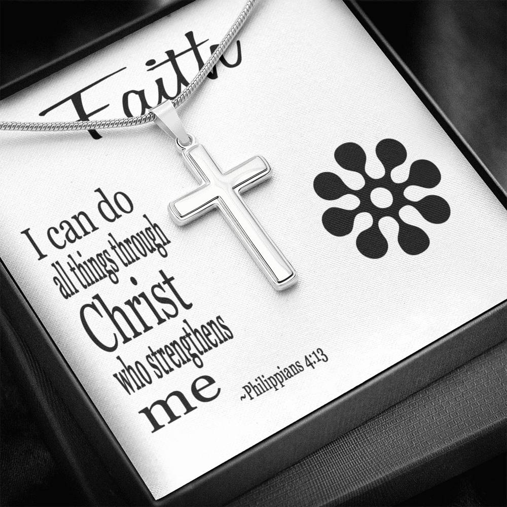 14K White Gold Cross Necklace-BUNNYKACHU