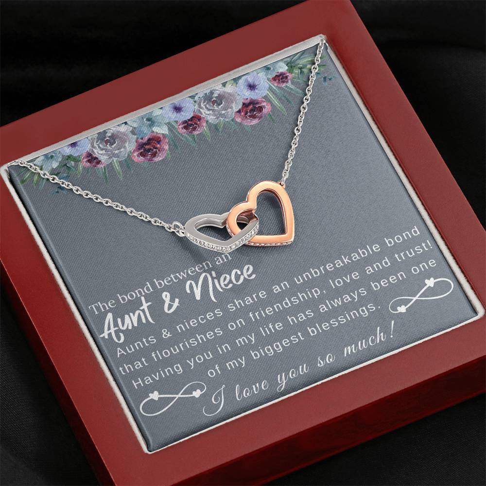 Aunt & Niece - Unbreakable bond friendship love and trust - Interlock Heart Necklace-BUNNYKACHU