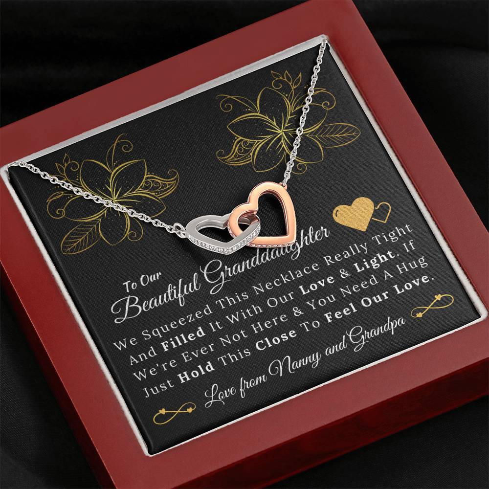 To Our Beautiful Granddaughter from Nanny and Grandpa - Love and Light Necklace - Interlocking Hearts Necklace-BUNNYKACHU