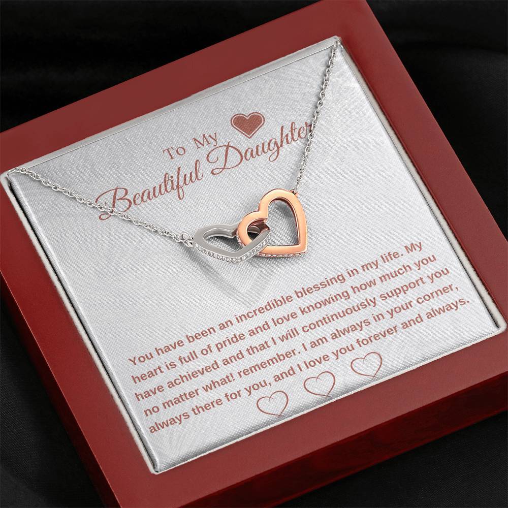 To My Beautiful Daughter - You have been an incredible blessing - Interlocking Hearts Necklace-BUNNYKACHU