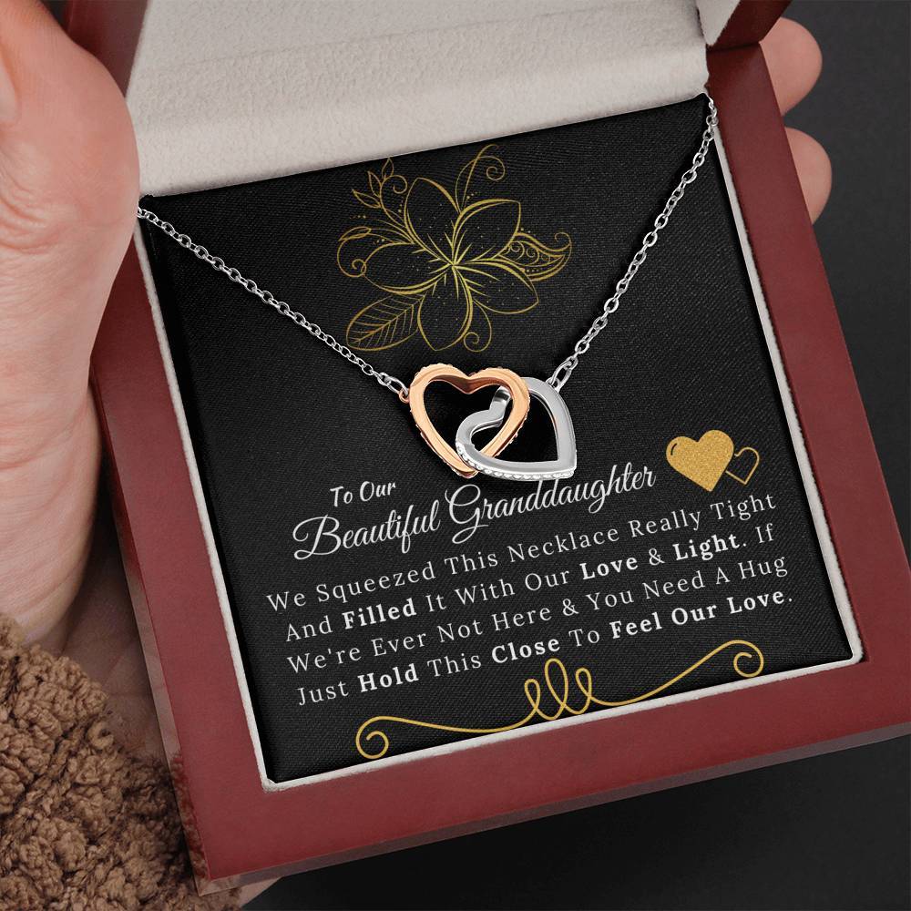 To Our Beautiful Granddaughter - Love and Light - Interlocking Hearts Necklace-BUNNYKACHU