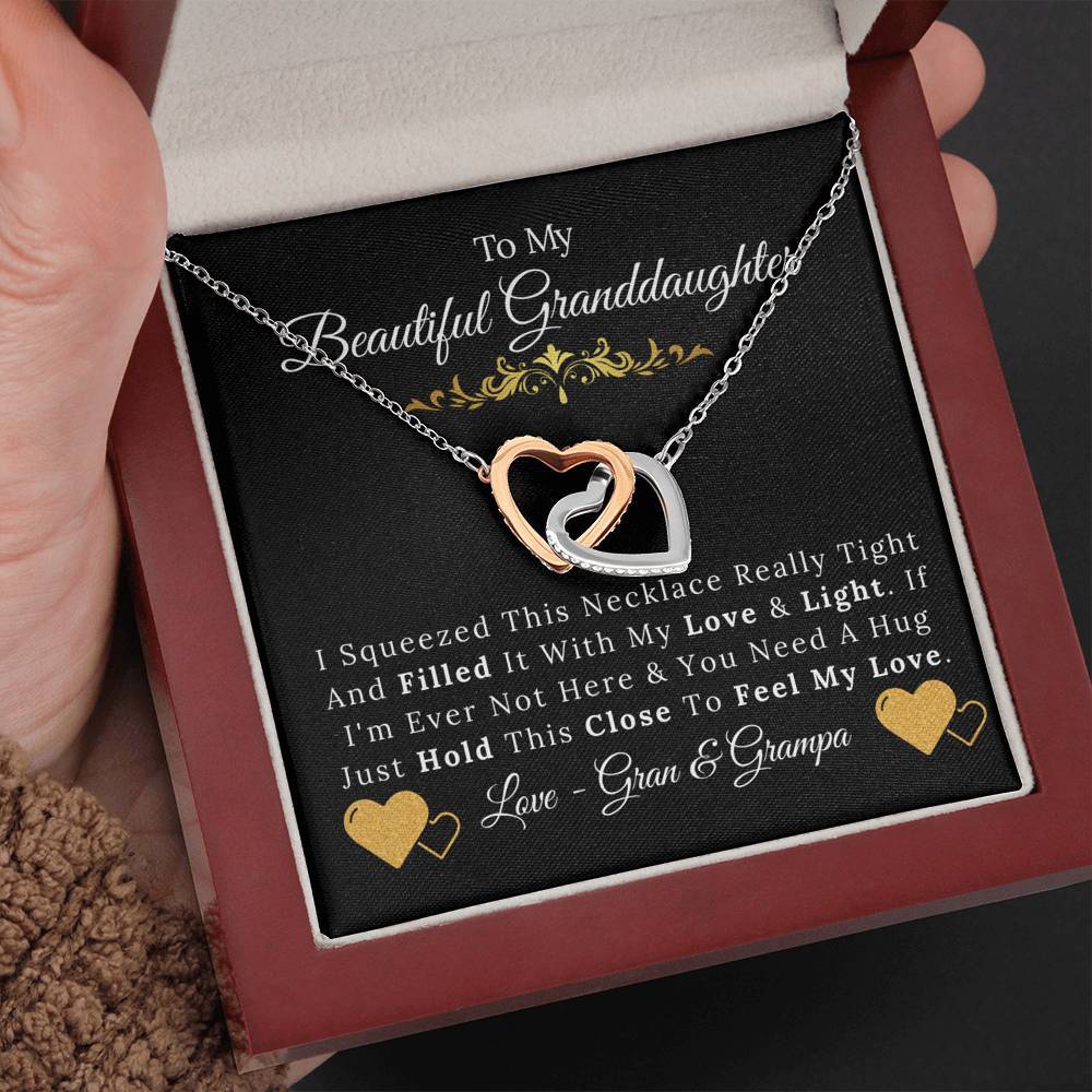 To My Beautiful Granddaughter - Love and Light - Interlocking Hearts Necklace - Gran and Grampa-BUNNYKACHU