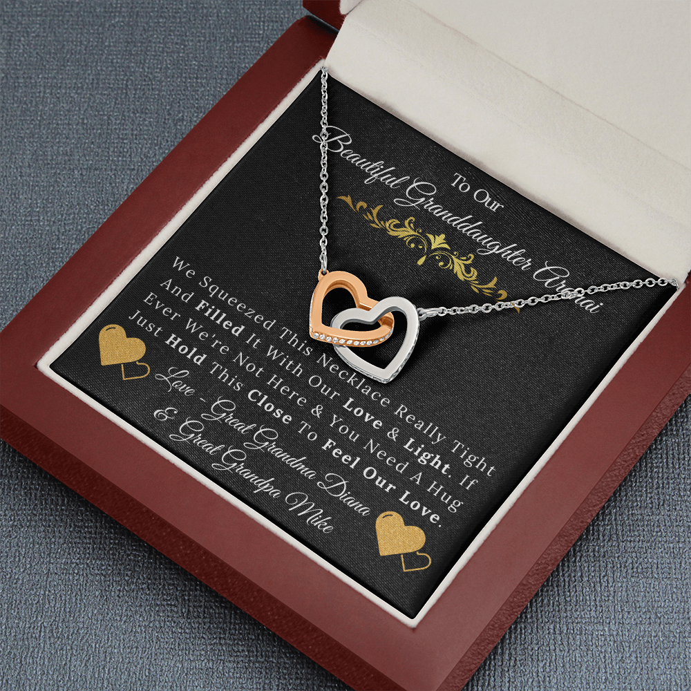 To Our Beautiful Granddaughter from Great Grandma and Great Grandpa - Love and Light Necklace Gift Set-BUNNYKACHU