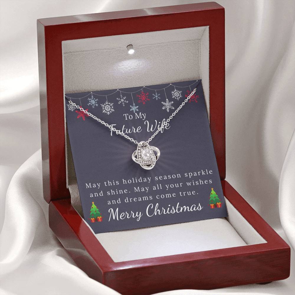 To My Future Wife  - Christmas Gift - Sparkle and Shine Love Knot Necklace-BUNNYKACHU