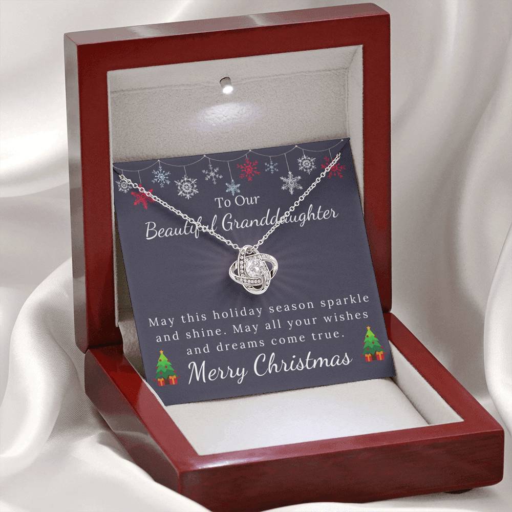 To My Beautiful Granddaughter - Christmas Gift - Sparkle and Shine Love Knot Necklace-BUNNYKACHU