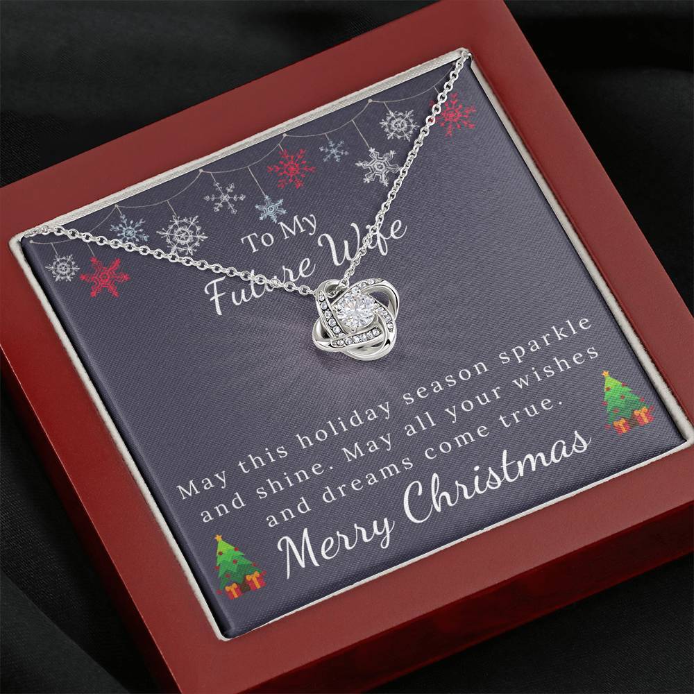To My Future Wife - Christmas Gift - Sparkle and Shine Love Knot Necklace-BUNNYKACHU