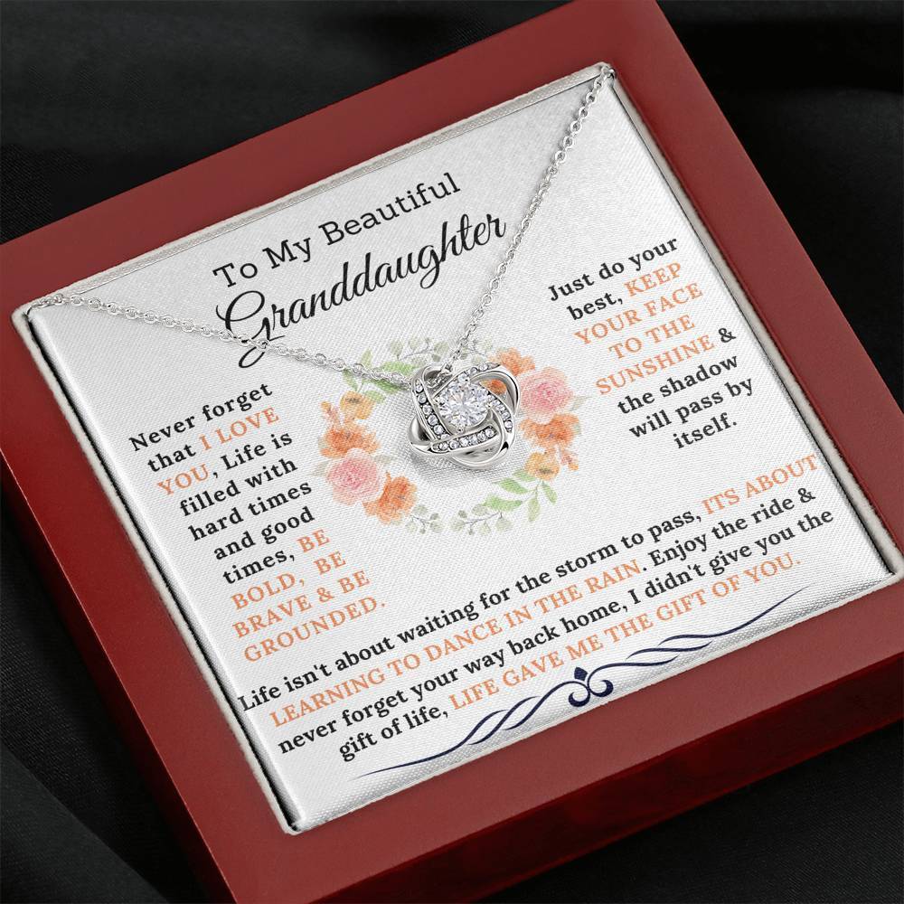To My Beautiful Granddaughter - Be Bold Be Brave Necklace Gift Set-BUNNYKACHU