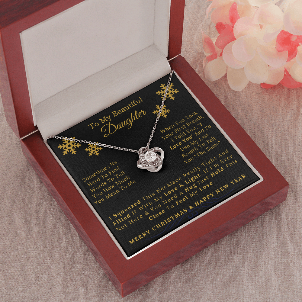 To My Beautiful Daughter - Love and Light - Christmas and New Year Necklace Gift Set-BUNNYKACHU