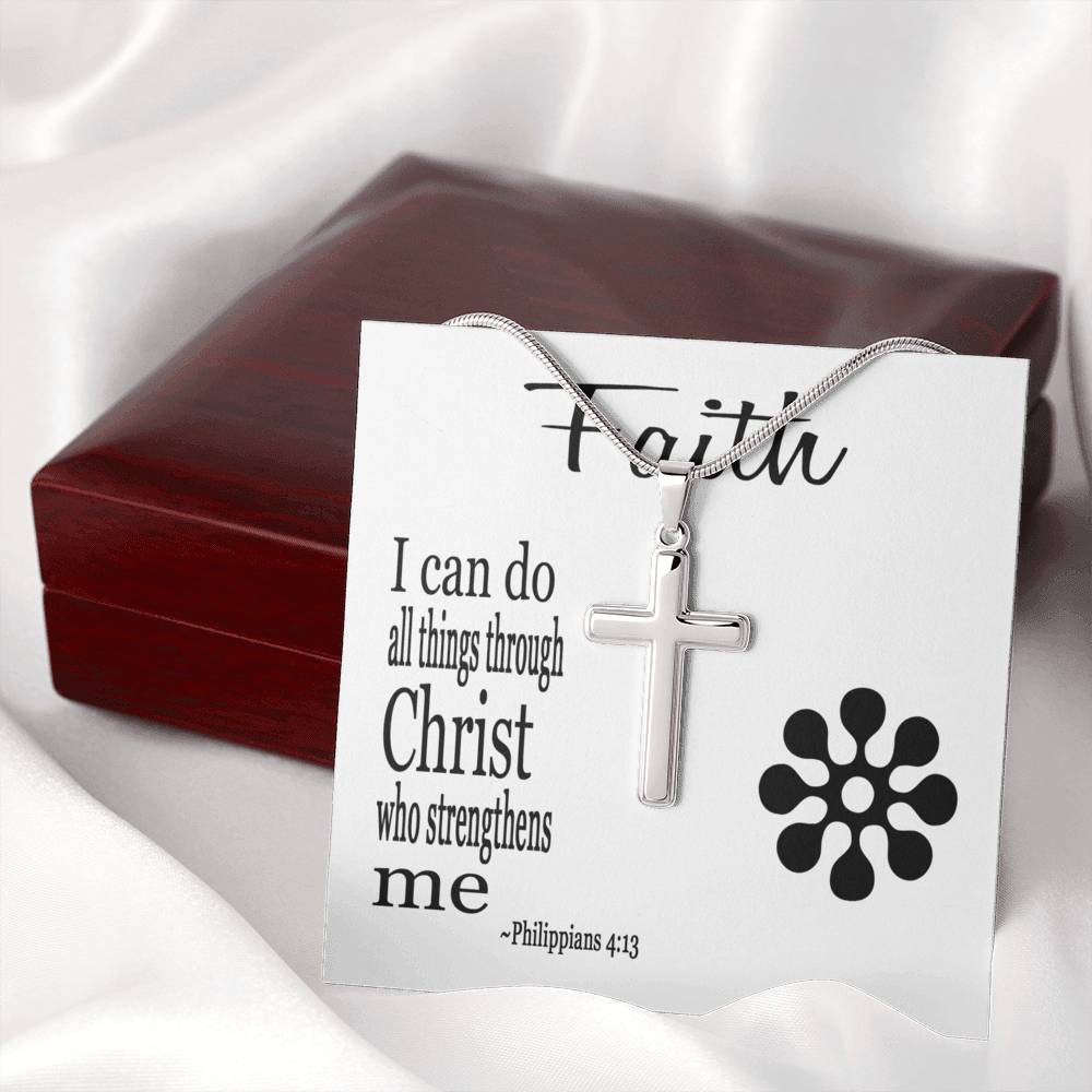 14K White Gold Cross Necklace-BUNNYKACHU