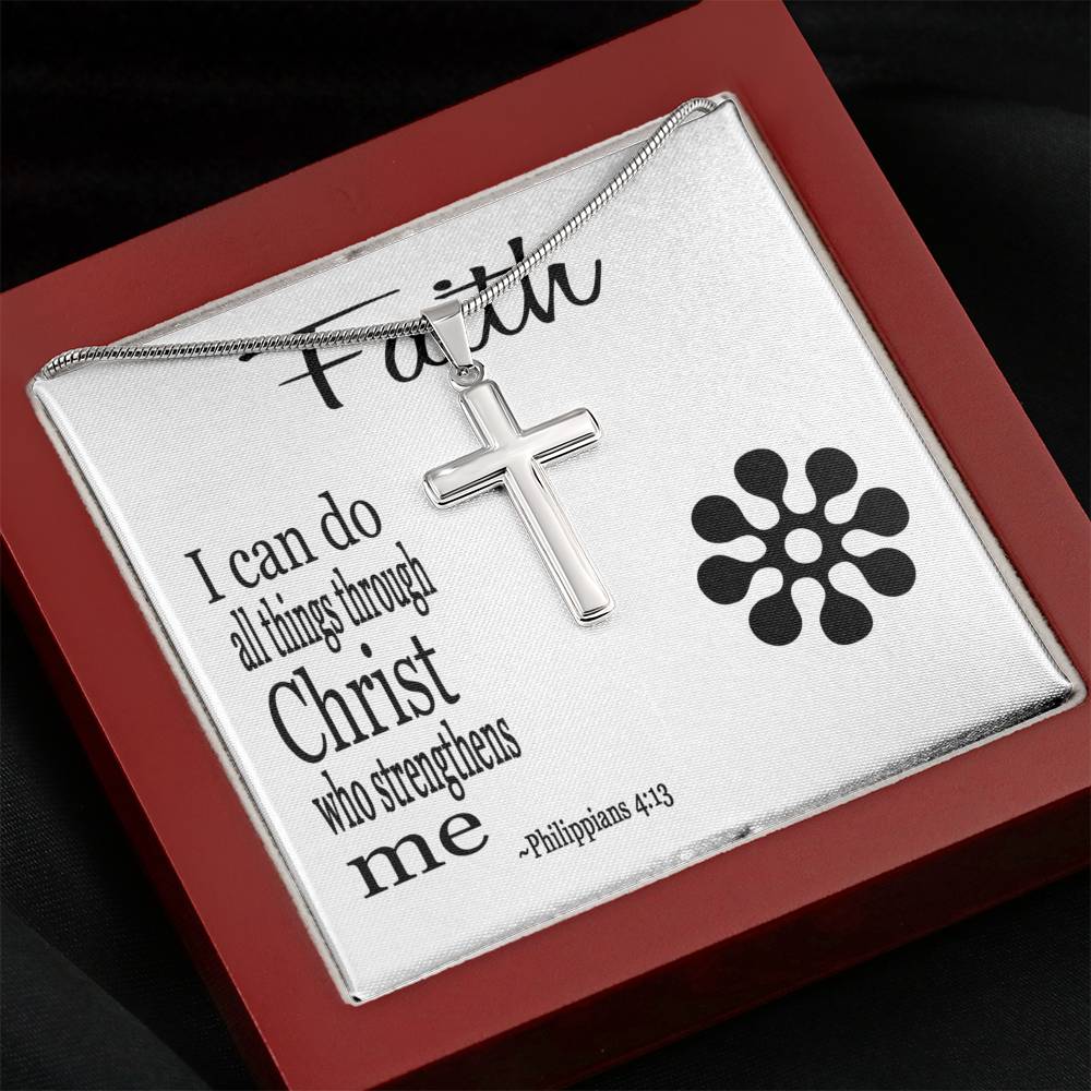 14K White Gold Cross Necklace-BUNNYKACHU