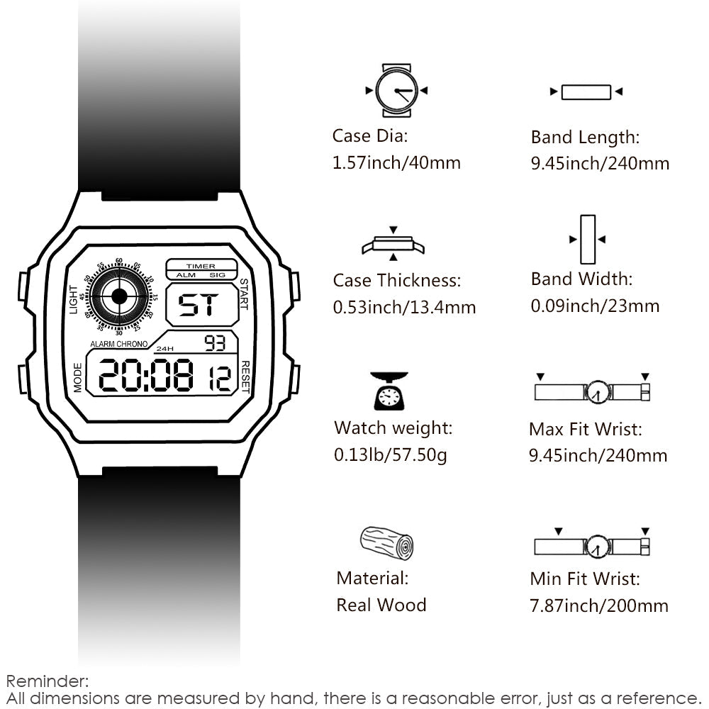 Shifenmei Collection Wooden Watches Unisex with Luminous Calendar-BUNNYKACHU