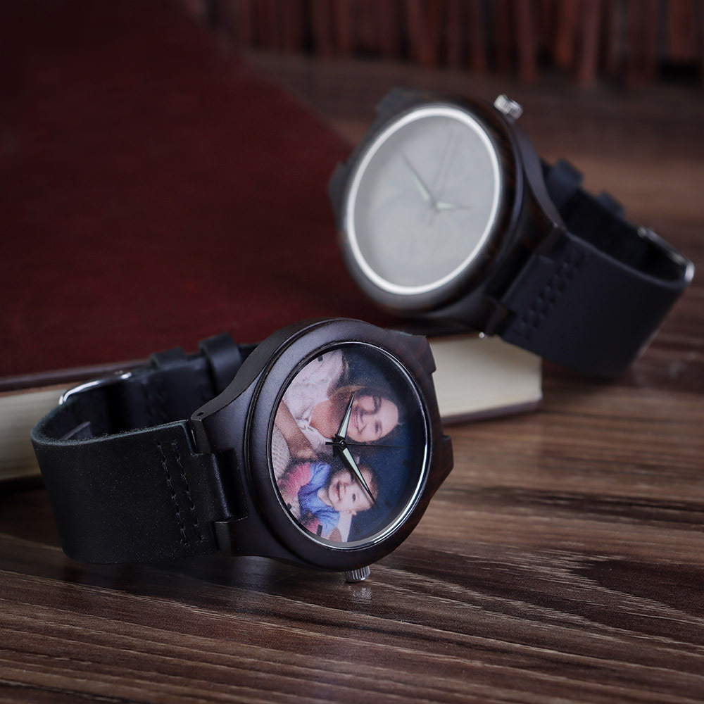 DIY personalized pictures custom sandalwood watches-BUNNYKACHU